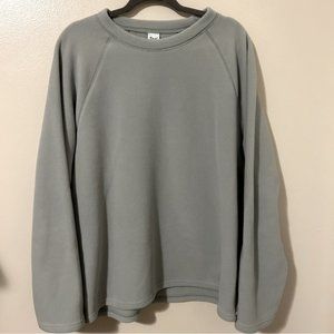 TNA Aritzia Womens Crewneck Cozy Thermal Fleece Sweatshirt Grey Blue Large